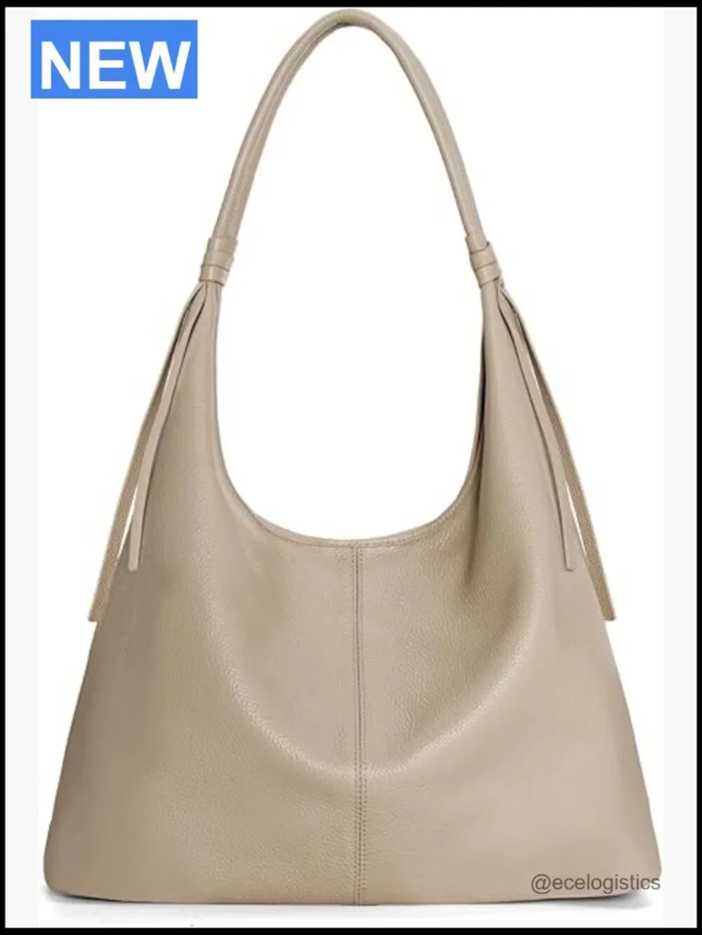 Genuine Leather Slouchy Hobo Bag Tote Shoulder Satchel Tassel Ribbon Organizer